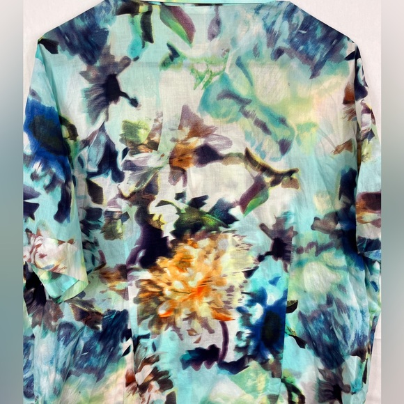 Eterna Watercolour Cotton Button Down Shirt Sz 42 - Picture 7 of 11